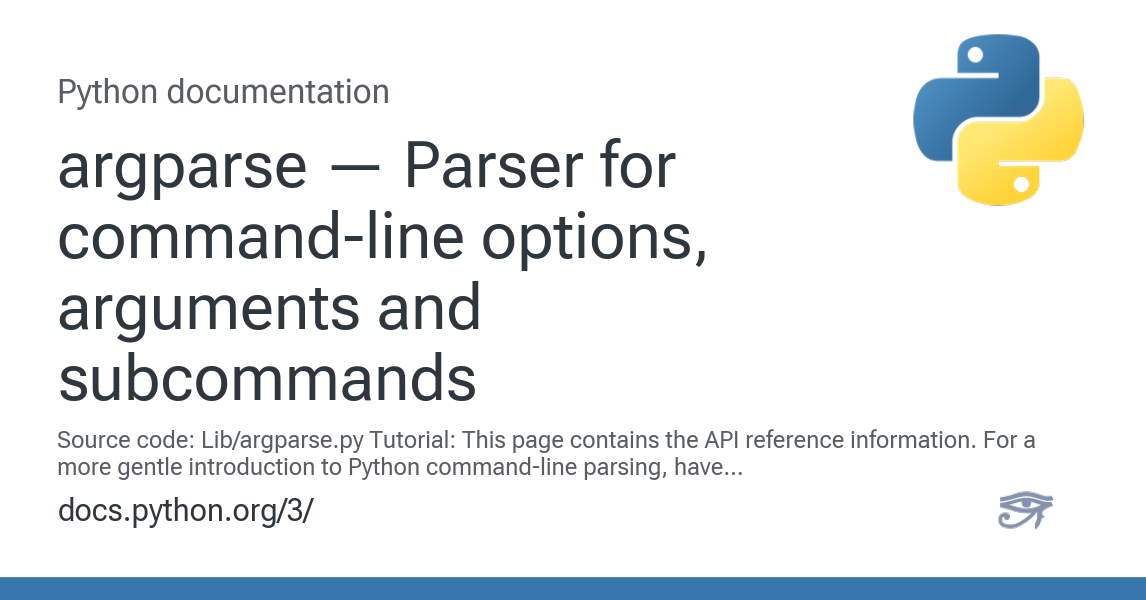 argparse — Parser for command-line options, arguments and subcommands ...