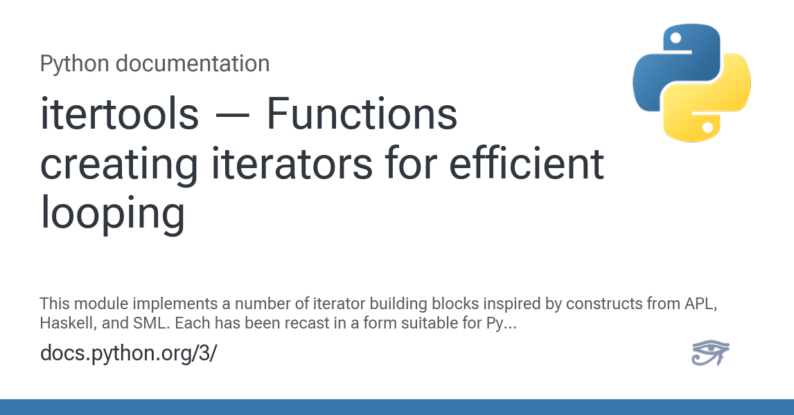 itertools — Functions creating iterators for efficient looping — Python ...