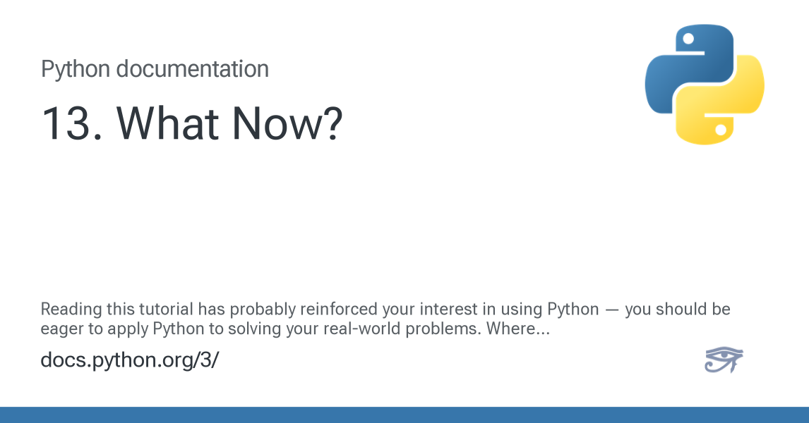 13. What Now? — Python 3.13.14 documentation