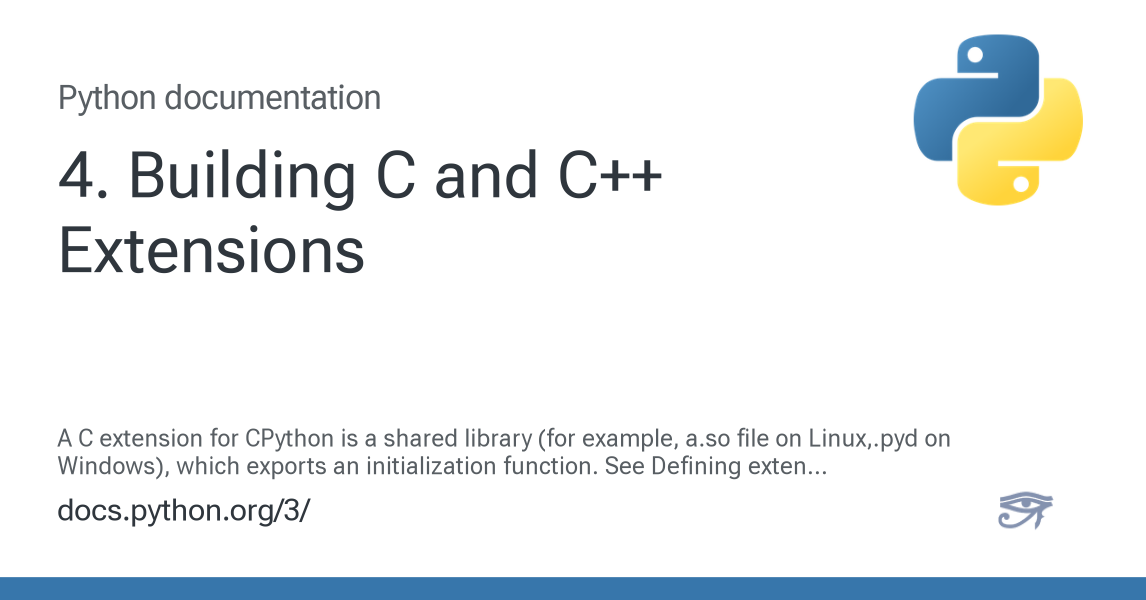 4. Building C and C++ Extensions — Python 3.14.6 documentation