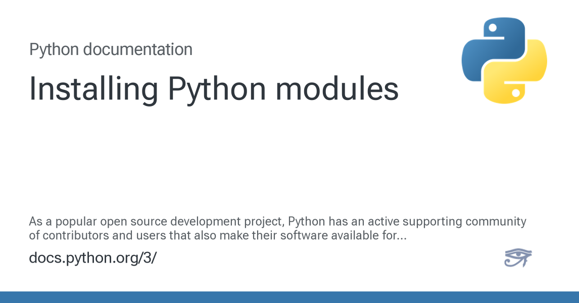 Installing Python modules — Python 3.14.5 documentation