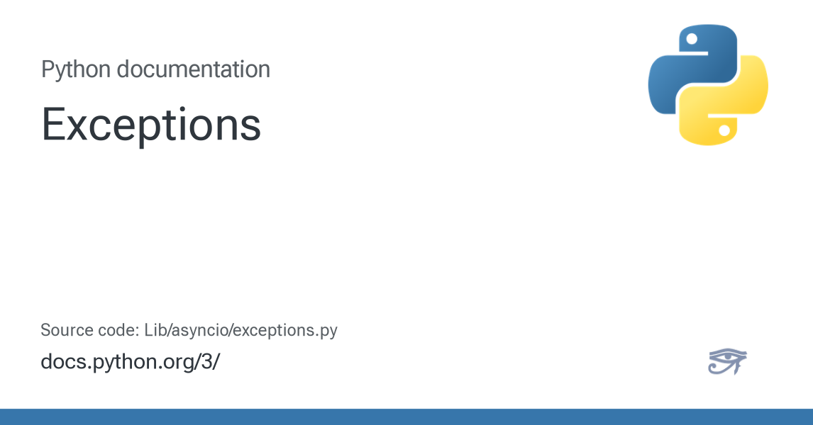 Exceptions — Python 3.14.6 documentation
