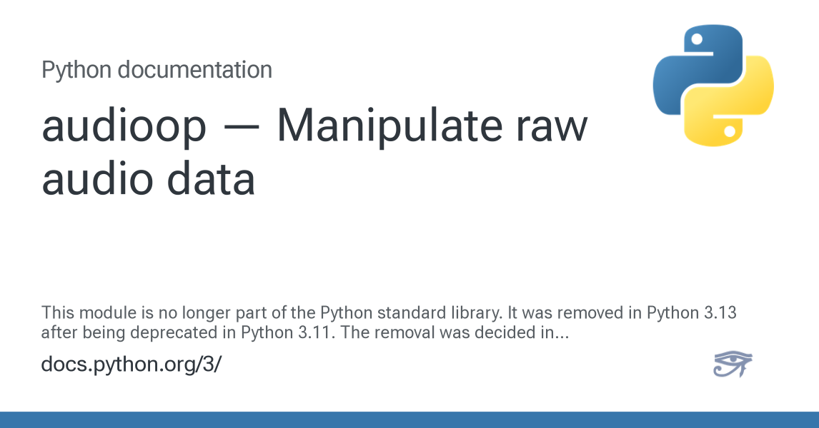 audioop — Manipulate raw audio data — Python 3.14.6 documentation
