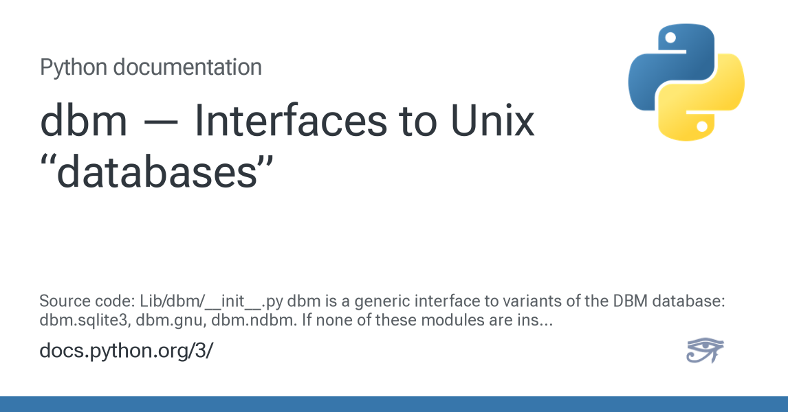dbm — Interfaces to Unix “databases” — Python 3.14.6 documentation