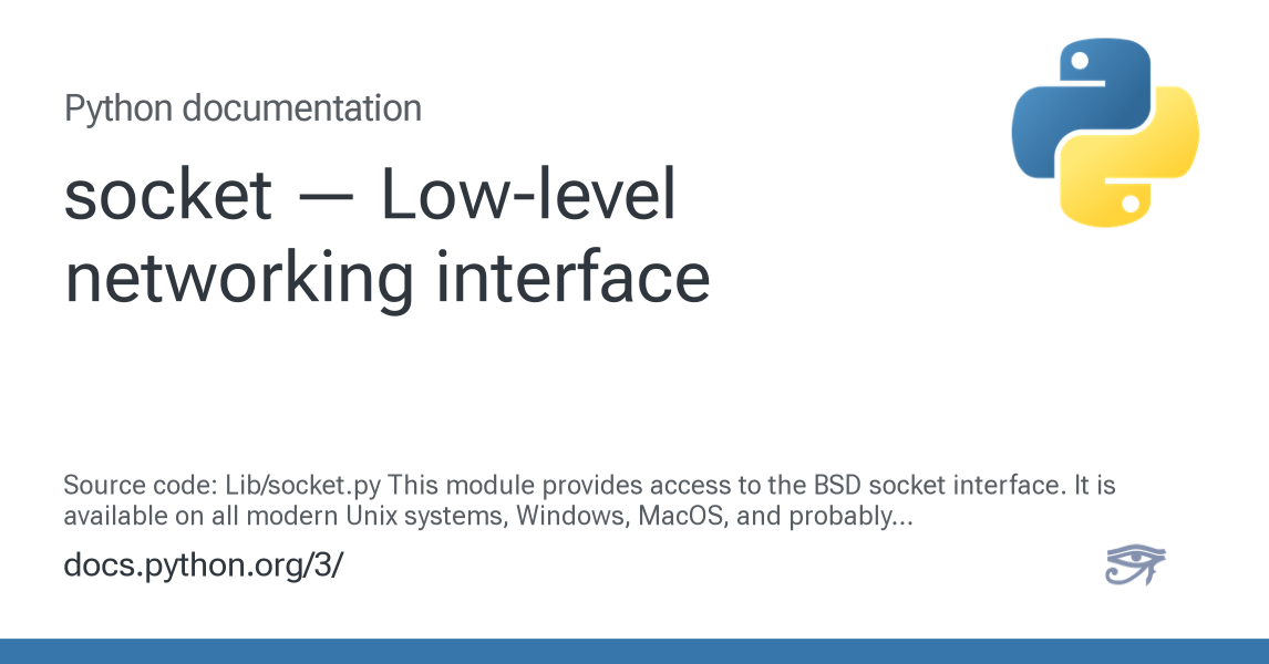 socket — Low-level networking interface — Python 3.14.6 documentation