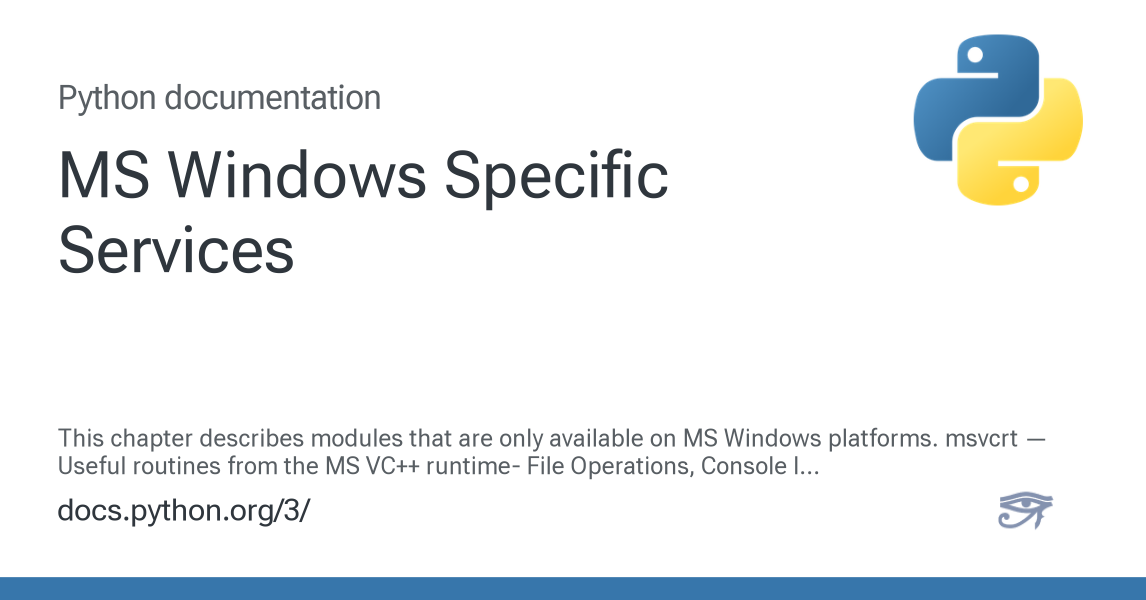 MS Windows Specific Services — Python 3.14.6 documentation